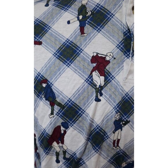 Roundtree & Yorke Golf Players Allover Print Mens L Short Sleeve Polo Shirt - Picture 2 of 12